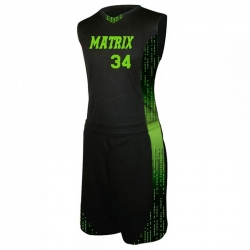 Cyber Green & Black Basketball Uniform Set