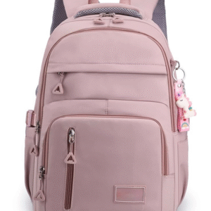 Letter Patch Decor Functional Backpack With Bag Charm