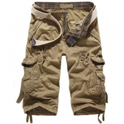 Multi-Pocket Cargo Capri Shorts