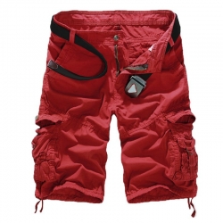 Men's Bold Red Cargo Shorts