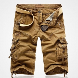 Men's Rugged Washed Cotton Cargo Shorts
