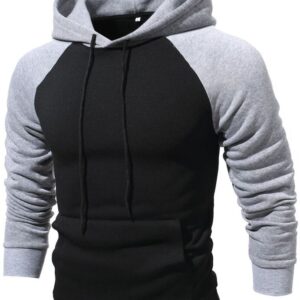 Men's Contrast Raglan Sleeve Hoodie