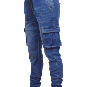 Men's Denim Cargo Joggers