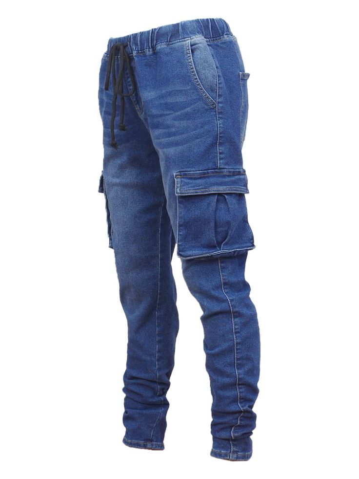 Men's Denim Cargo Joggers