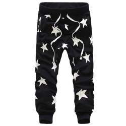 Men's Black Star Print Jogger Sweatpants